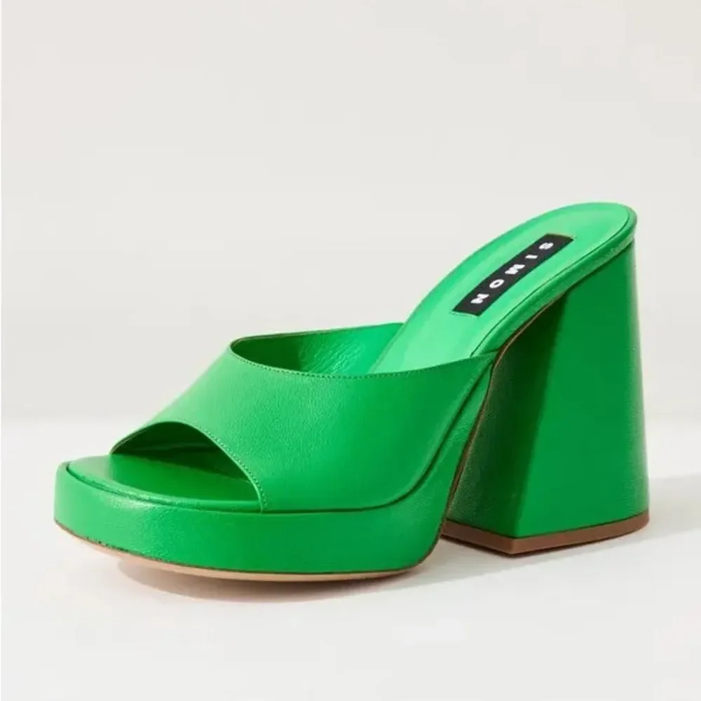 Simon Miller F229 Slice High Heel Sandals in Green, New, Size 36